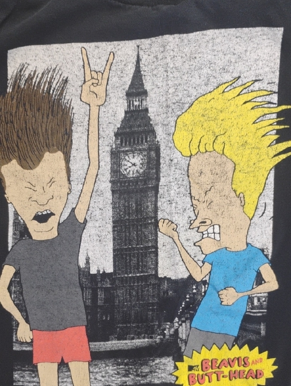 Vintage Beavis & Butt-Head Graphic Short Sleeve Tee - Black - Picture 3 of 3